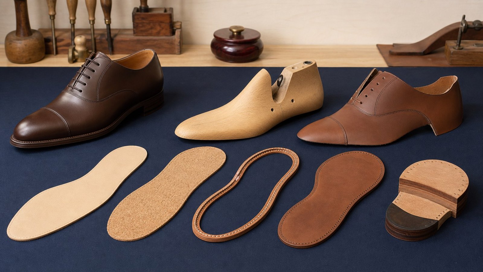 Oxford shoe anatomy used to identify shoemaking terms