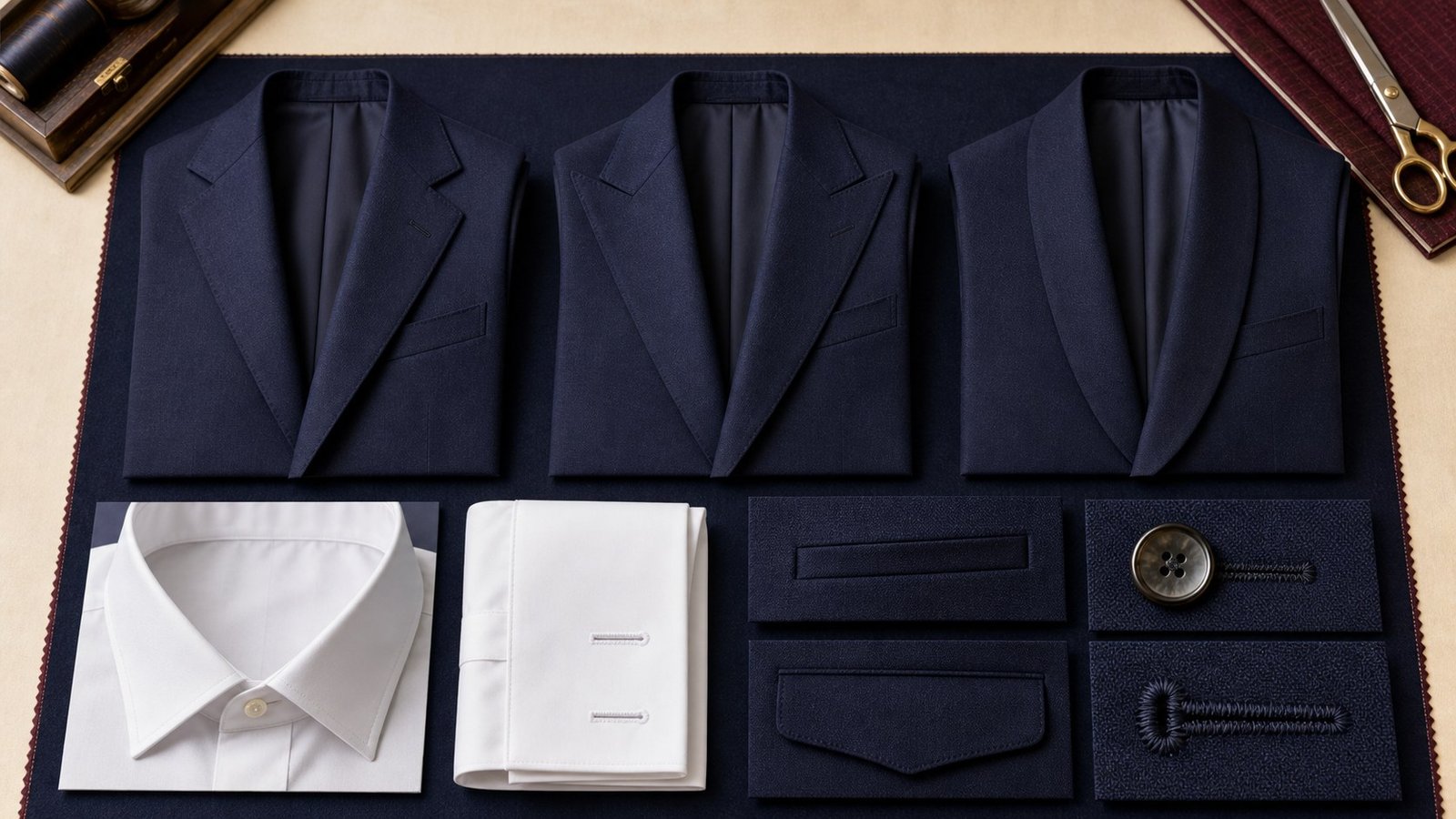 Tailored jacket and shirt details used to identify professional terms